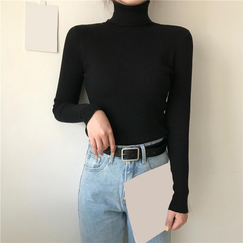 Turtleneck Knit 90S - Knit Tops Women’s Turtleneck Knitted Sweater