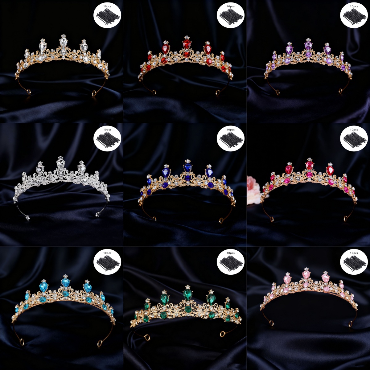 Vintage Fashion Queen - Bridal Tiara Vintage Scroll Rhinestone Queen