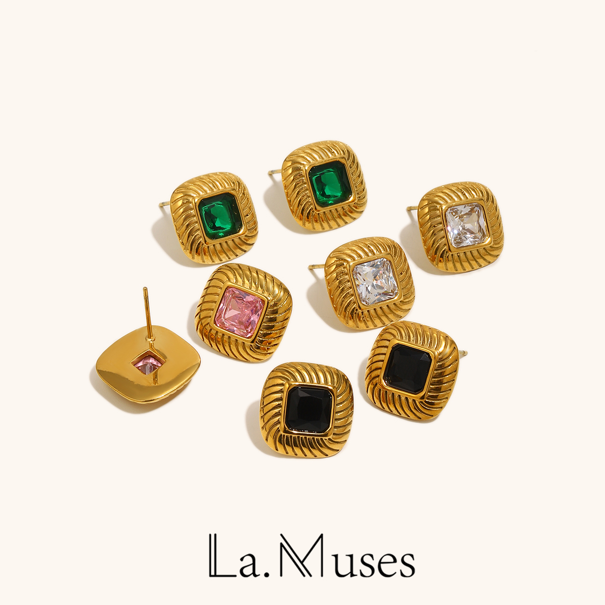 Vintage Fashion La - La. Muses Classic vintage square zircon