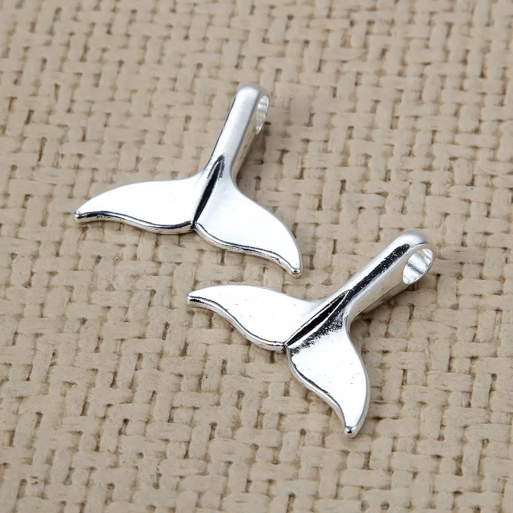 Vintage Fashion Stores - 5/10pcs antique silver plated whale tail