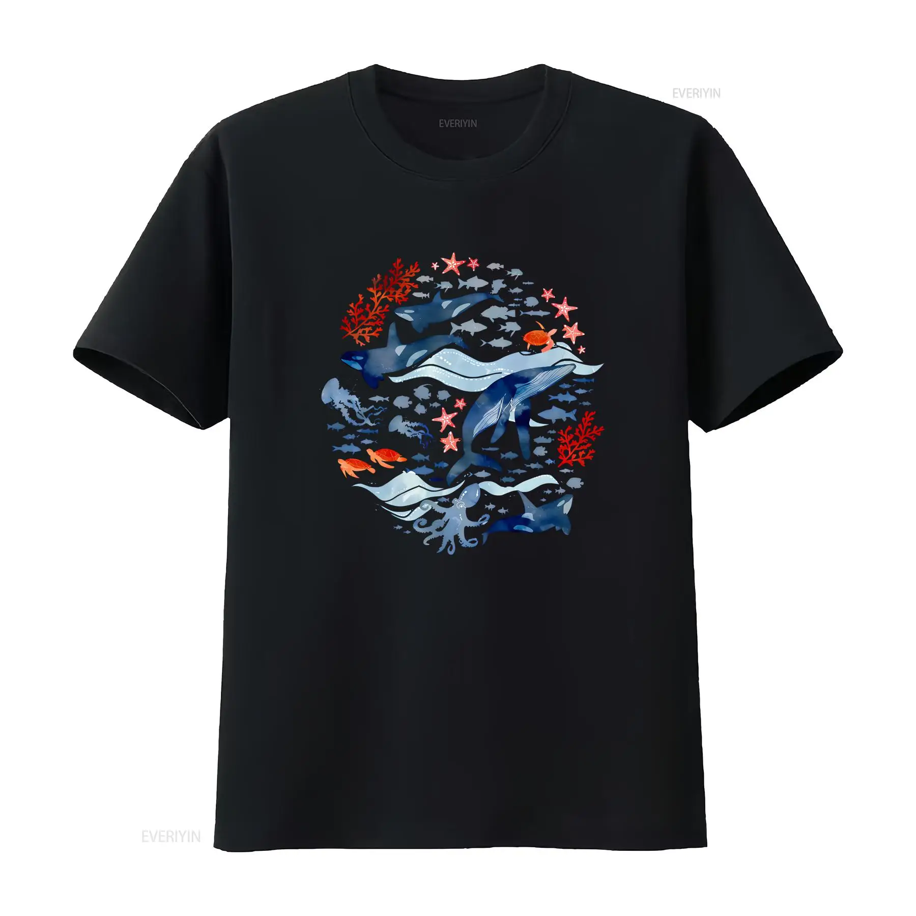 Turtleneck Knit 90S - Ocean Life Sea Creatures T shirt