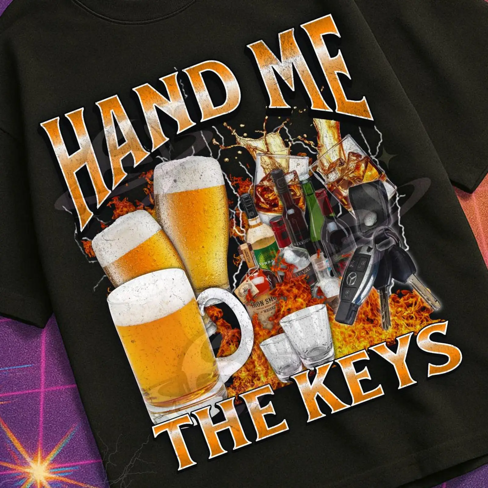 Vintage Fashion Gen Z - Hand Me The Keys Funny Alcohol