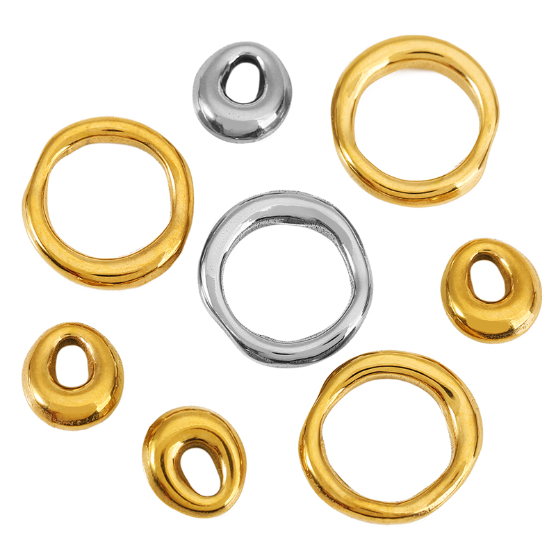 Vintage Fashion Earrings - 5pcs Stainless Steel Vintage Alien Circle