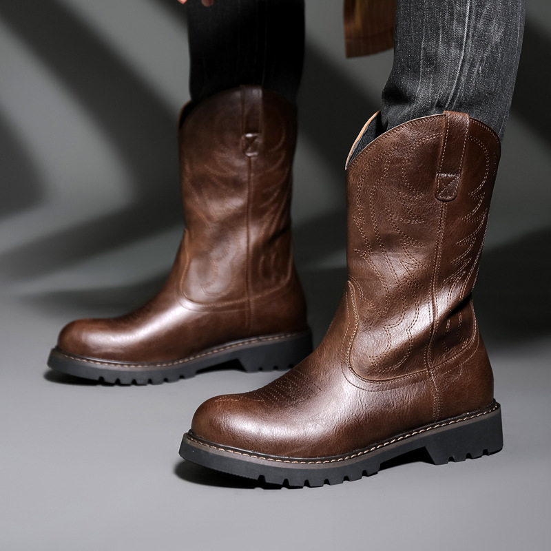 Vintage Fashion Boots - Fashion Mens Cowboy Boots New Embroidery