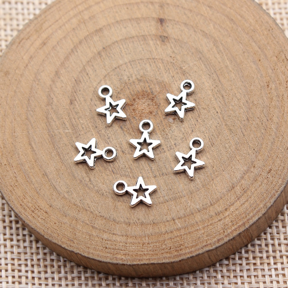 Vintage Fashion Stores - 80pcs 8.5x6.2mm(0.33x0.24inch) Antique Silver Color Star