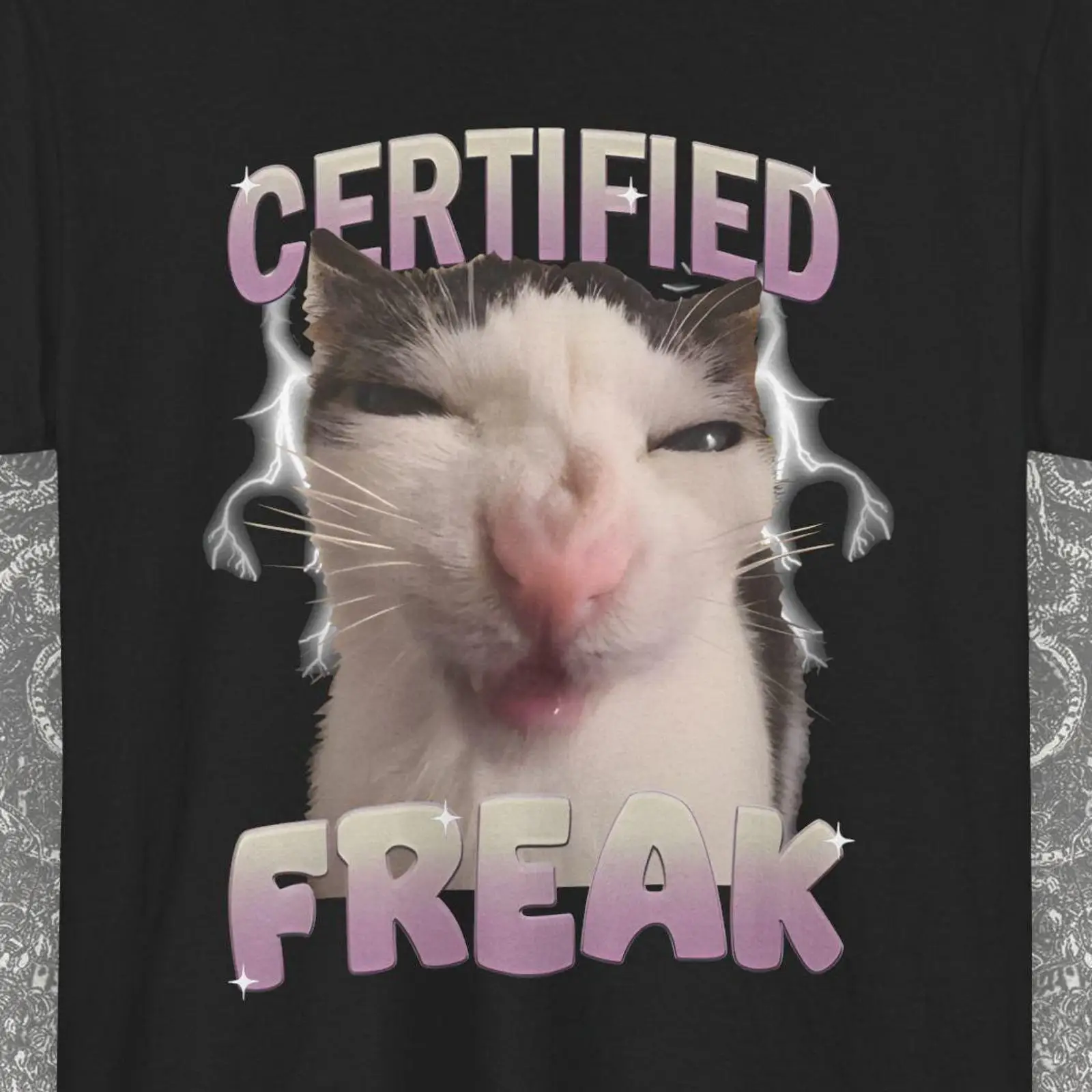 Vintage Fashion Gen Z - Certified Freak Funny Cat Meme Bootleg