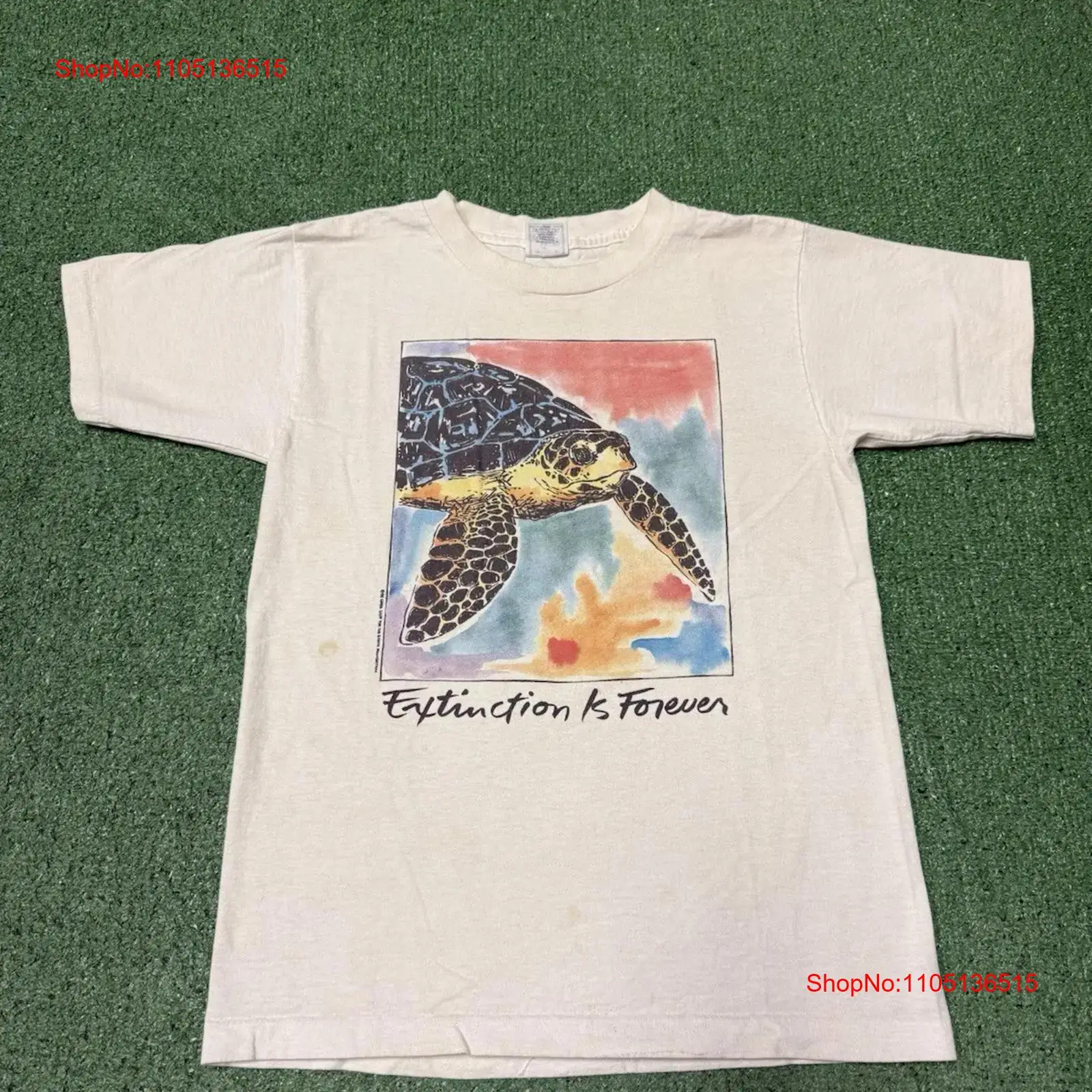 Turtleneck Knit 90S - Vintage 90s Extinction Is Forever Sea
