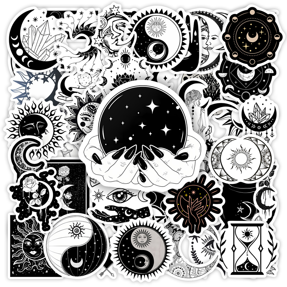Vintage Fashion Magazines - Cool Gothic Moon Aesthetic Stickers DIY