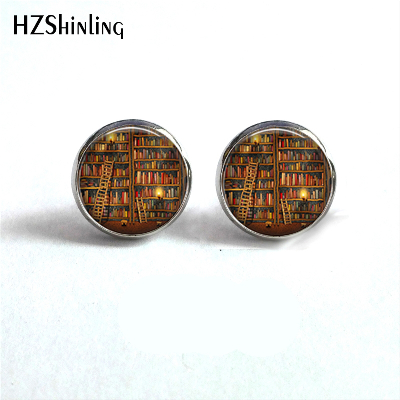 Vintage Fashion Library - NES-00101 Library Book Earrings Vintage Books