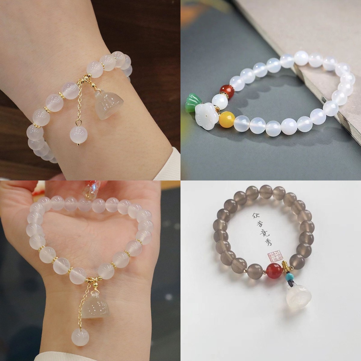 White Agate Bracelet with Lotu - огляд і ціна Vintage Fashion Tiktok