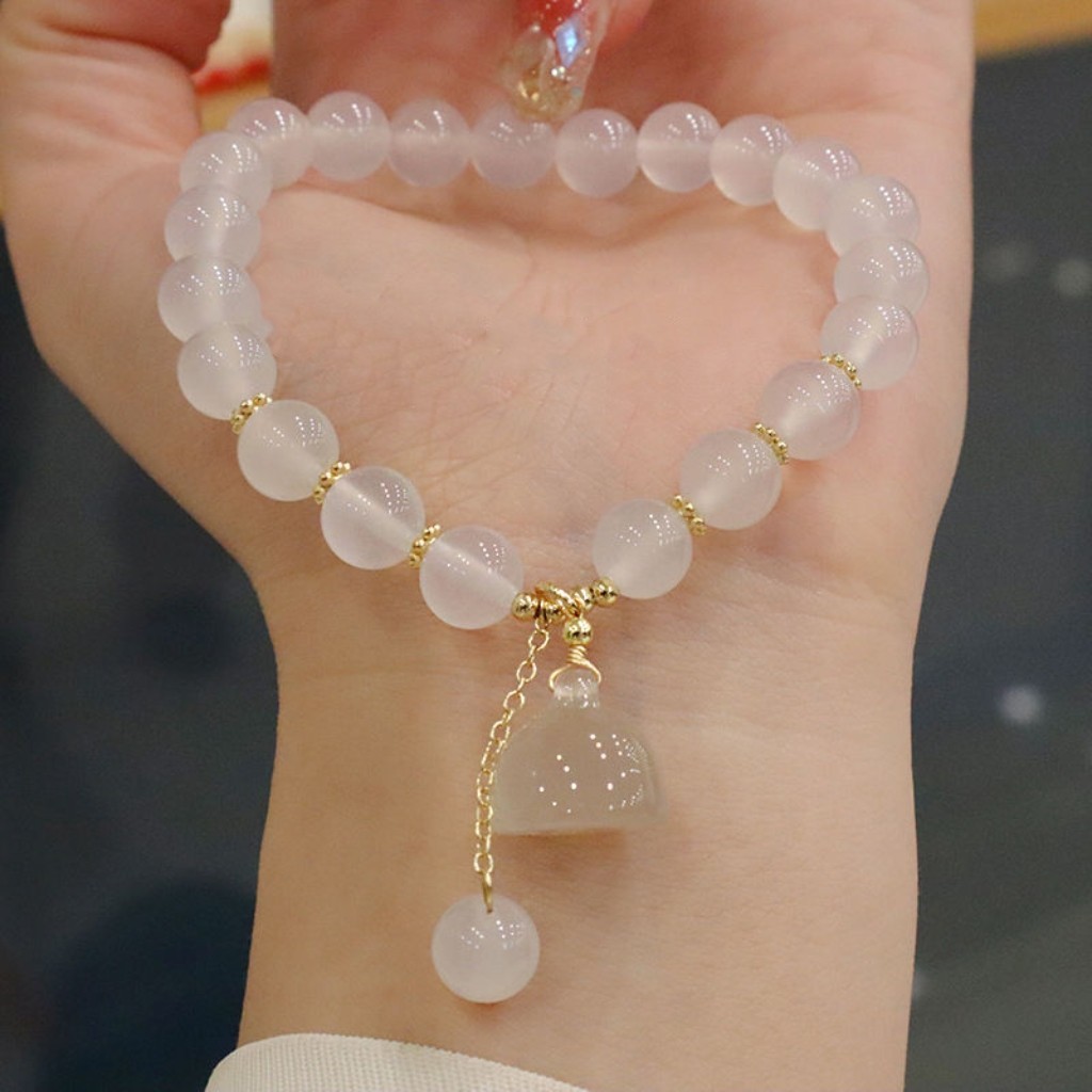 White Agate Bracelet with Lotu - огляд і ціна Vintage Fashion Tiktok