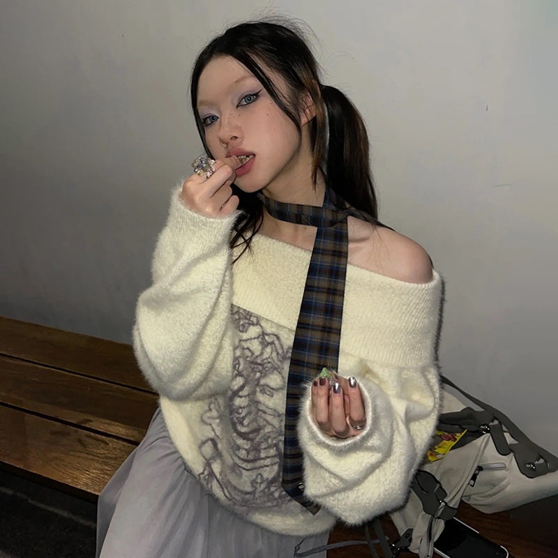 Karrram Japanese Y2k Embroider - огляд і ціна Turtleneck Knit 90S