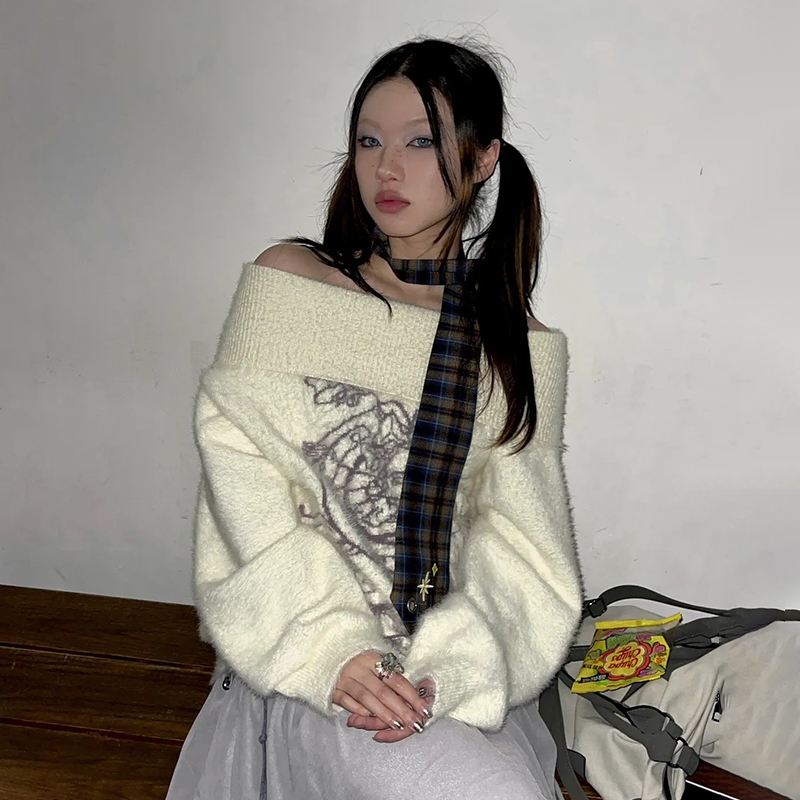 Karrram Japanese Y2k Embroider - огляд і ціна Turtleneck Knit 90S