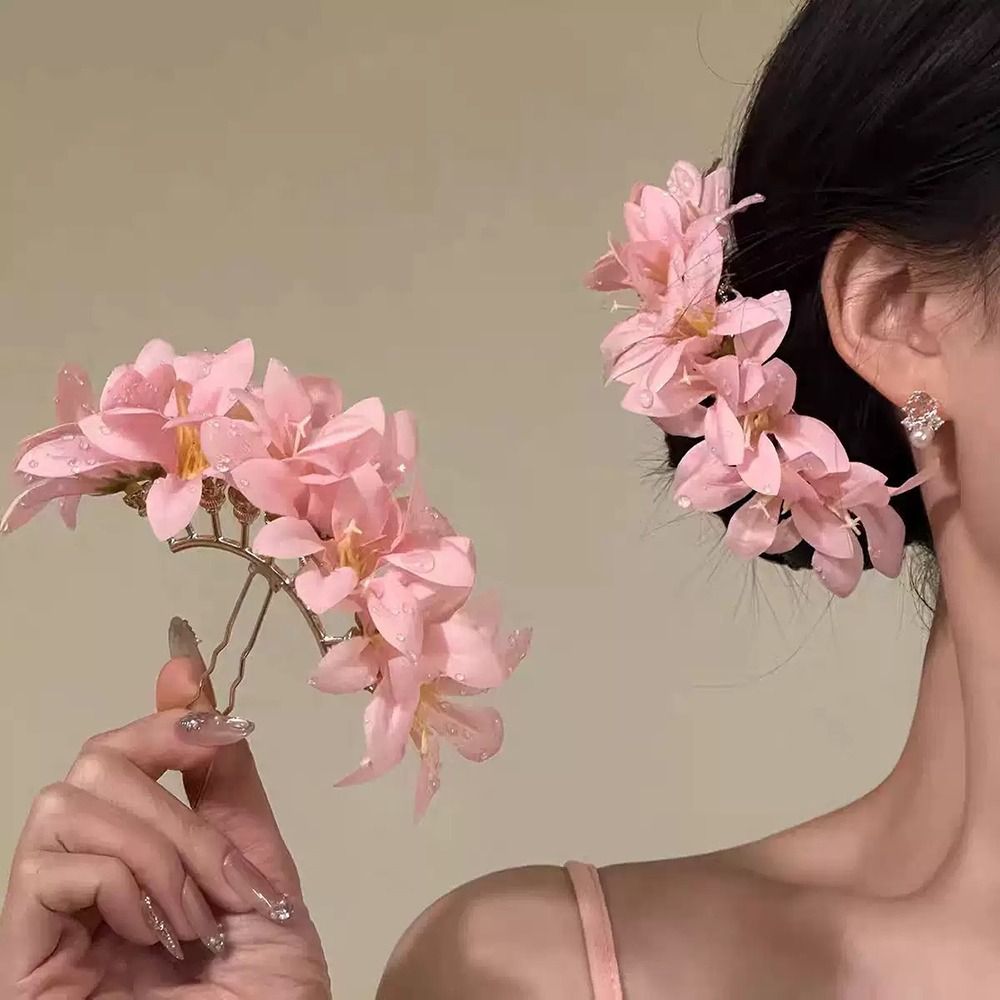 Rose Flower Red Flower Hairpin - огляд і ціна Vintage Fashion Ornaments