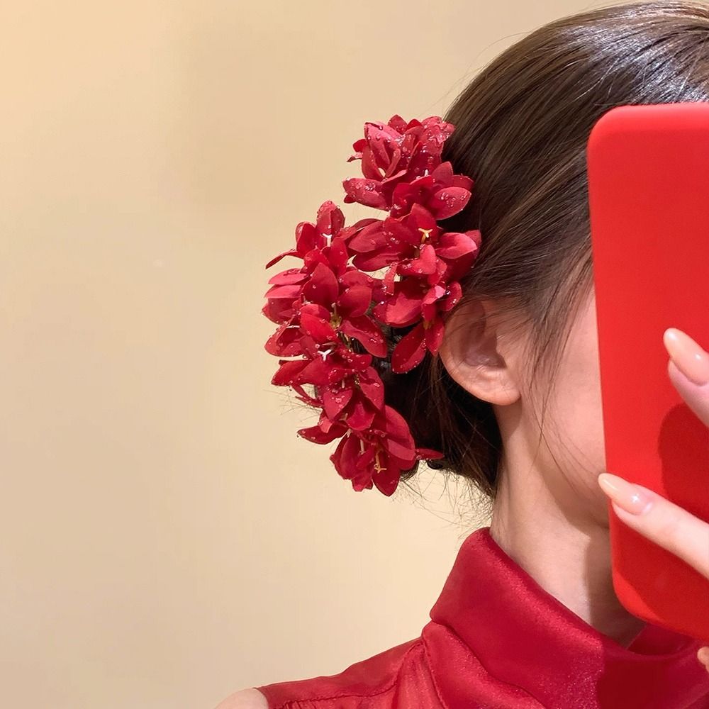 Rose Flower Red Flower Hairpin - огляд і ціна Vintage Fashion Ornaments