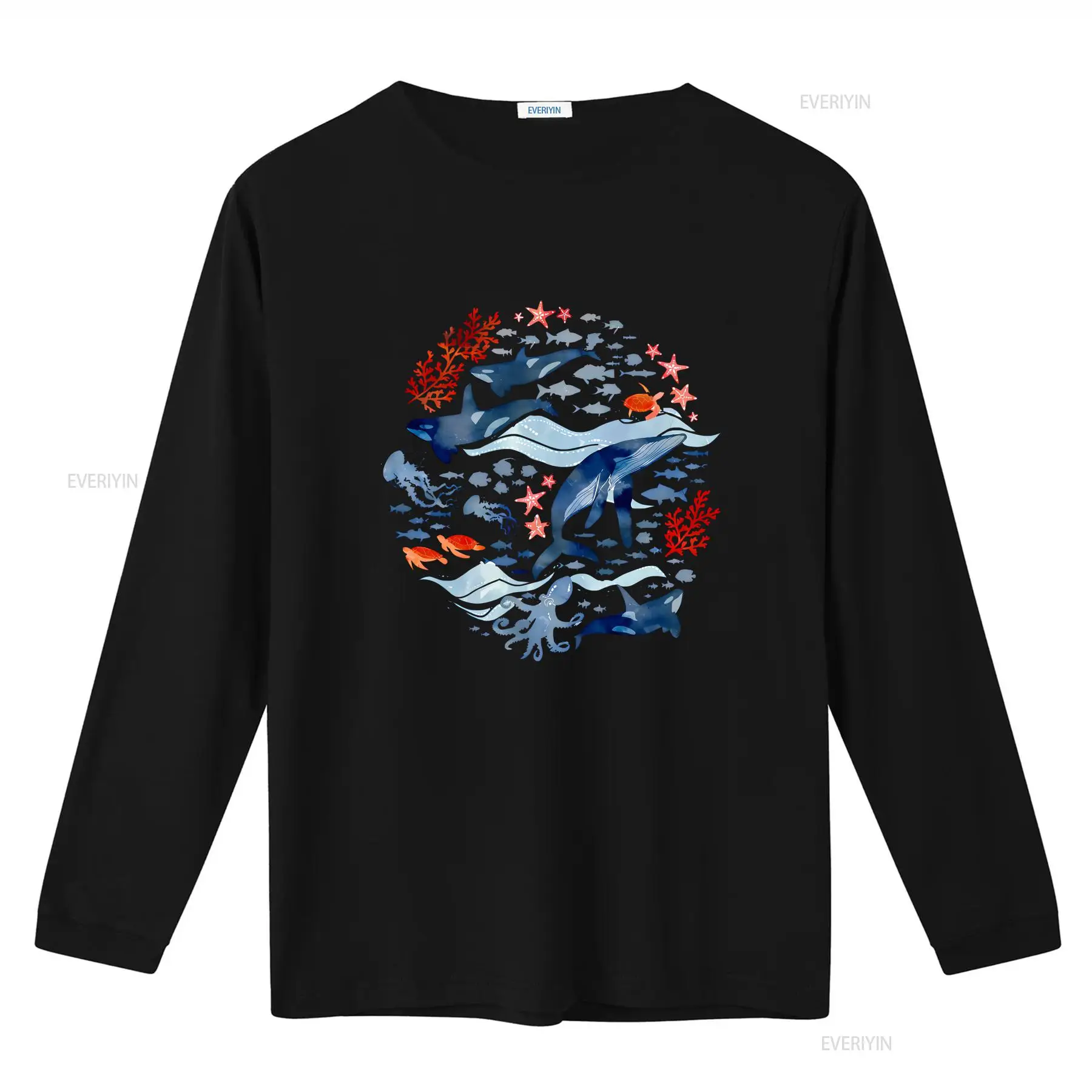 Ocean Life Sea Creatures T shi - огляд і ціна Turtleneck Knit 90S