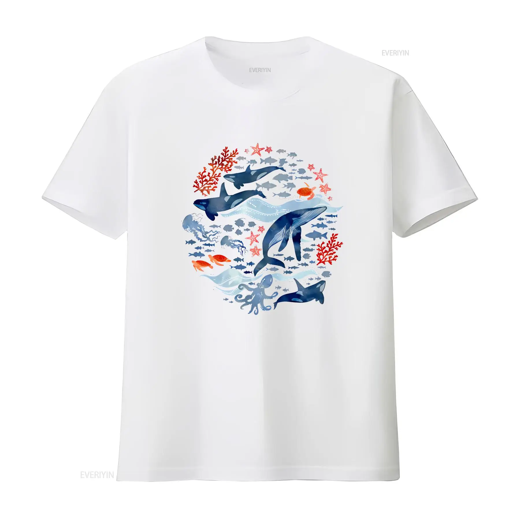 Ocean Life Sea Creatures T shi - огляд і ціна Turtleneck Knit 90S