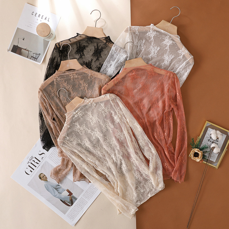 JIAYAN Spring New Lace Blouse  - огляд і ціна Turtleneck Knit 90S