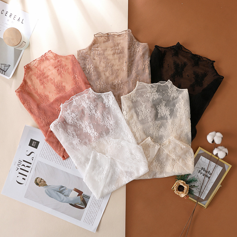 JIAYAN Spring New Lace Blouse  - огляд і ціна Turtleneck Knit 90S