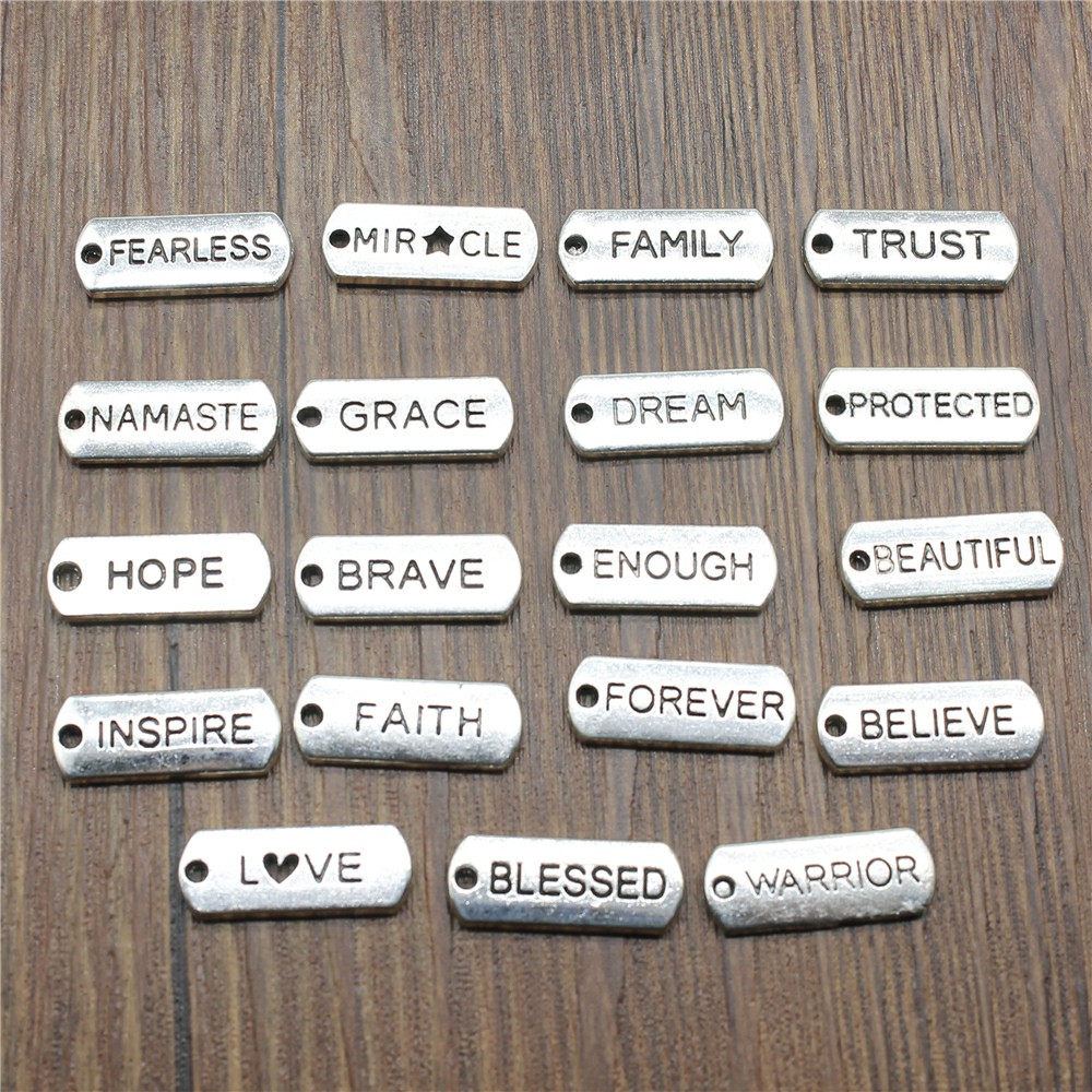 10pcs Word Tags Pendant Charms - огляд і ціна Vintage Fashion Labels