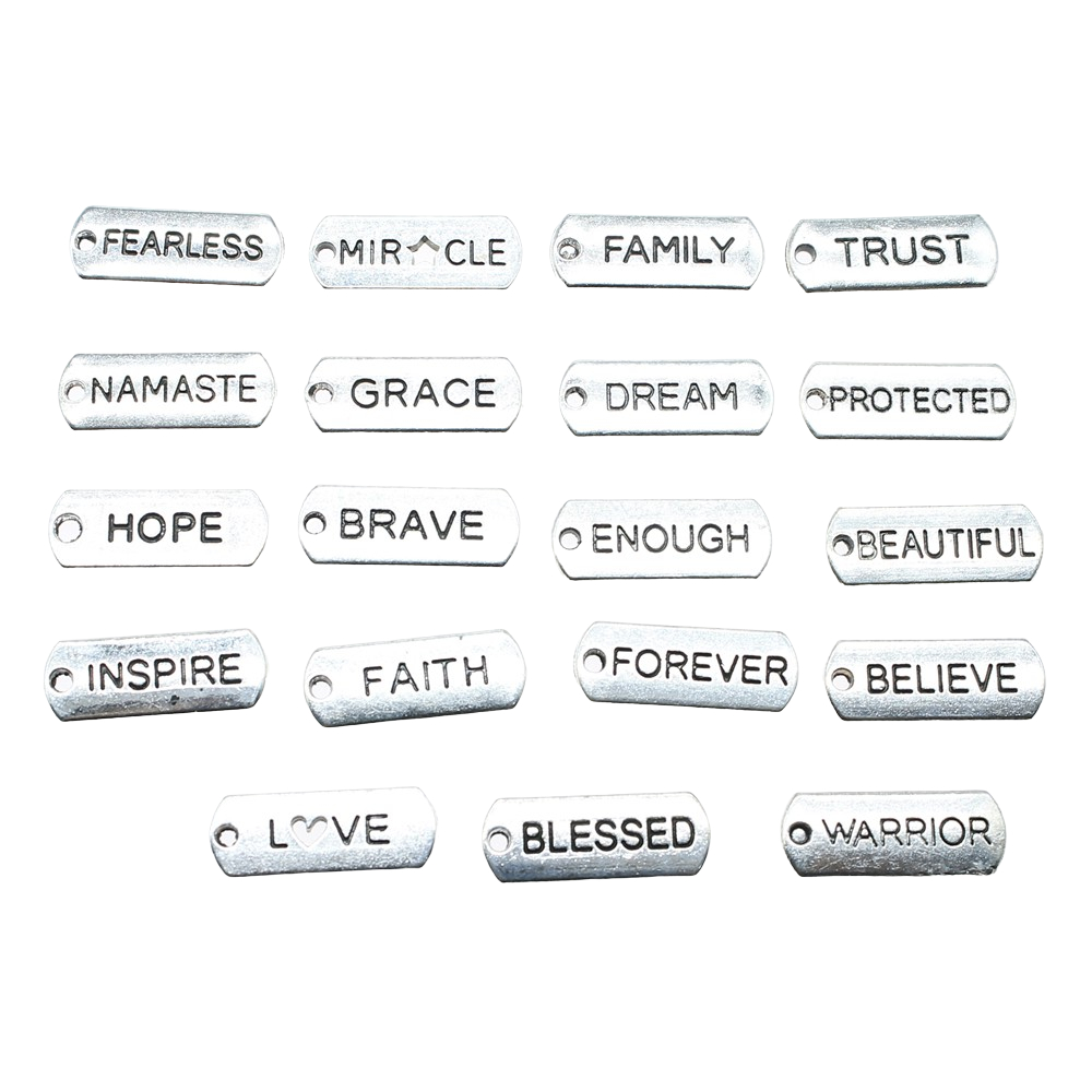 10pcs Word Tags Pendant Charms - огляд і ціна Vintage Fashion Labels