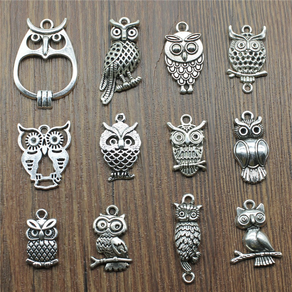 10pcs Charms Owl Antique Silve - огляд і ціна Vintage Fashion Stores