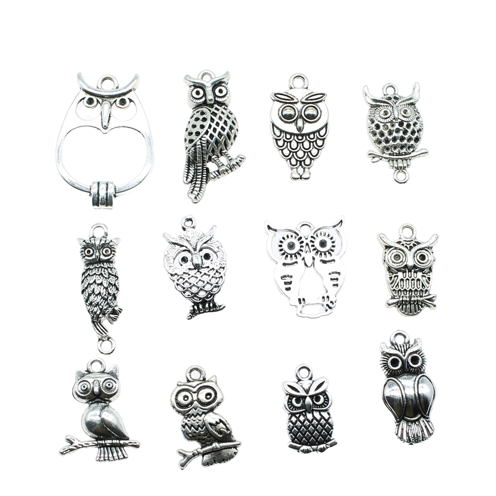 10pcs Charms Owl Antique Silve - огляд і ціна Vintage Fashion Stores