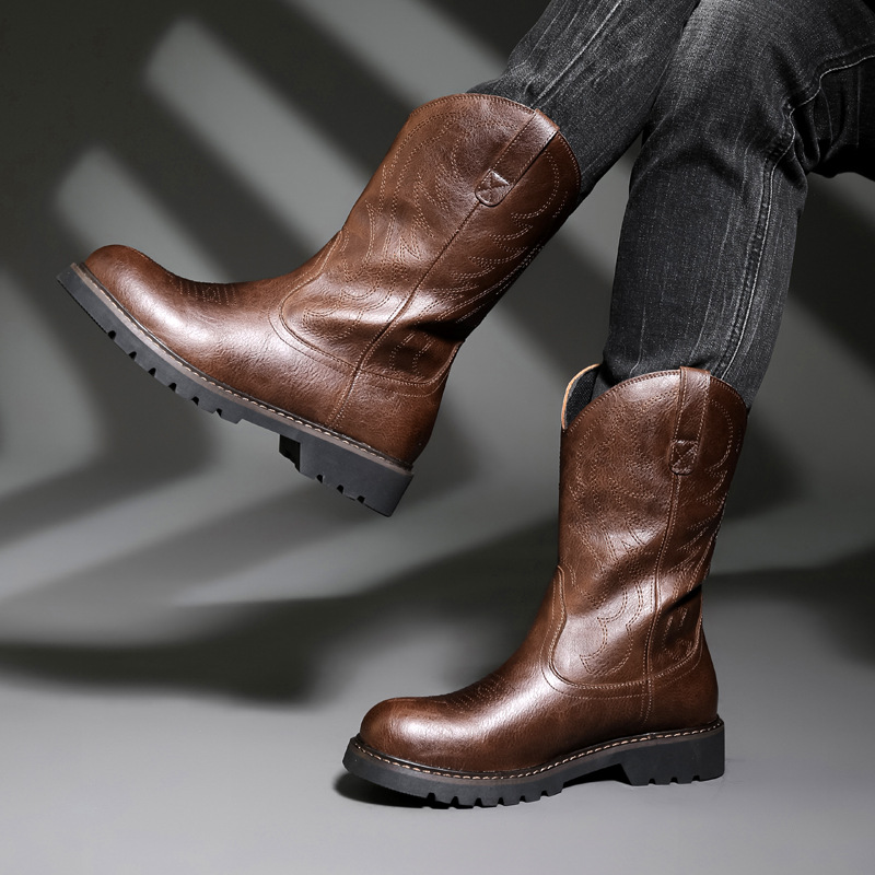 Fashion Mens Cowboy Boots New  - огляд і ціна Vintage Fashion Boots