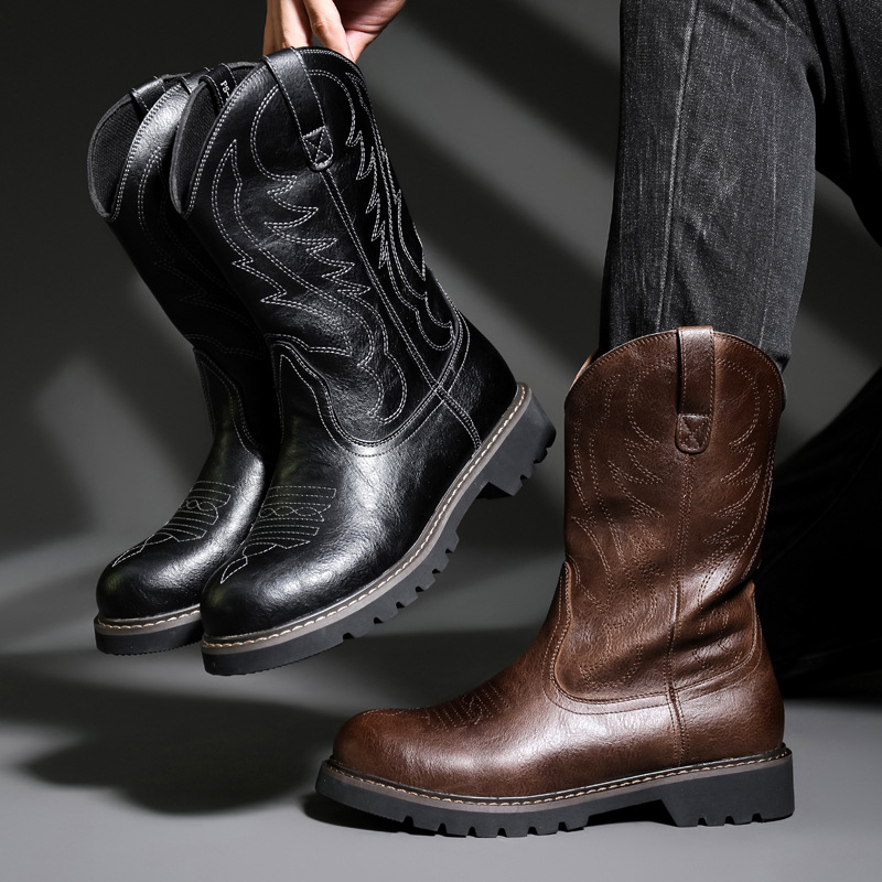 Fashion Mens Cowboy Boots New  - огляд і ціна Vintage Fashion Boots