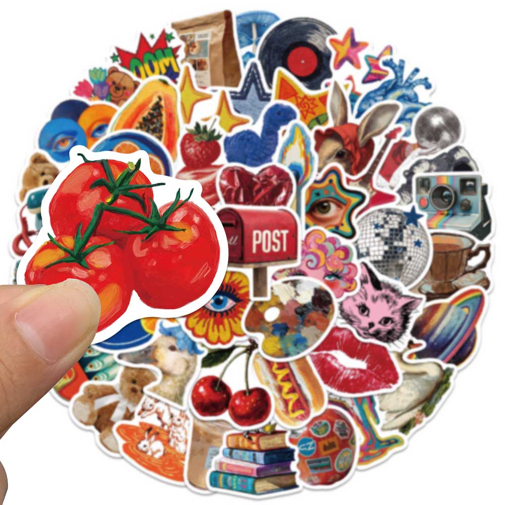 50pcs Vintage Y2K Sticker Fash - огляд і ціна Vintage Fashion Labels