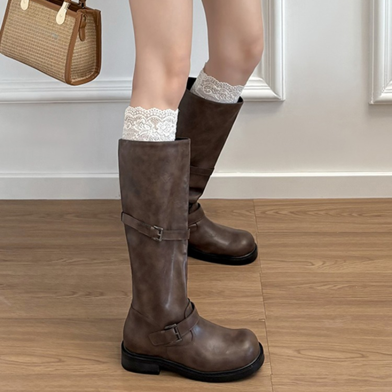 Vintage Belt Buckle Women Knee - огляд і ціна Vintage Fashion Boots