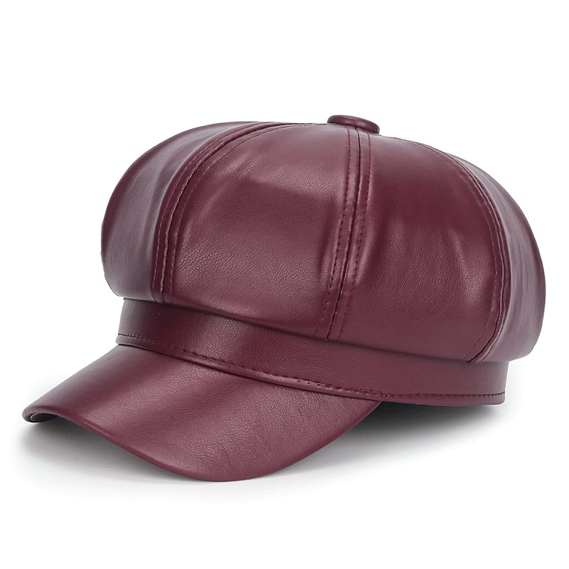 Winter Black PU Leather Hat fo - огляд і ціна Vintage Fashion Hats
