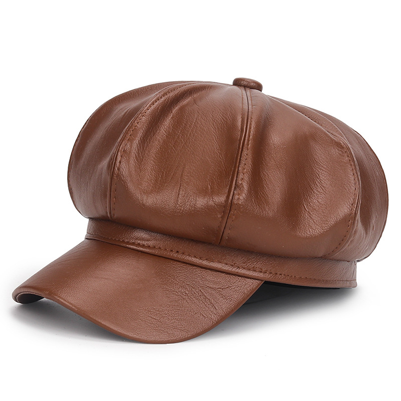 Winter Black PU Leather Hat fo - огляд і ціна Vintage Fashion Hats