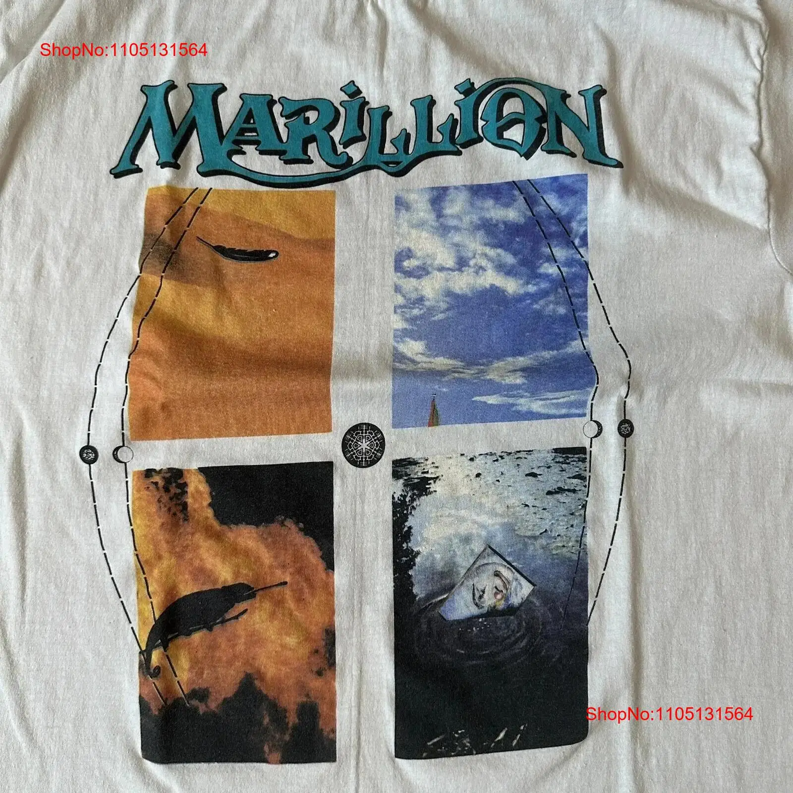 Vintage RARE Marillion White T - огляд і ціна Vintage Fashion Knitwear