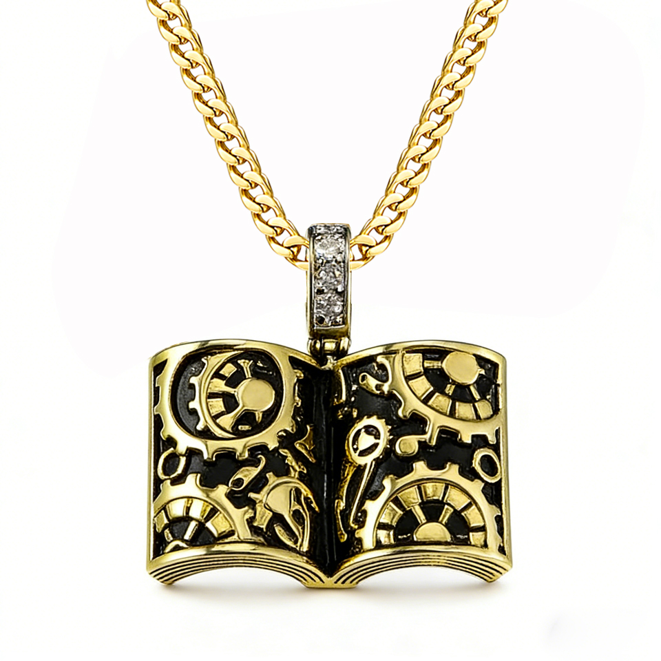 VANAXIN Punk Retro Book Pendan - огляд і ціна Vintage Fashion Library