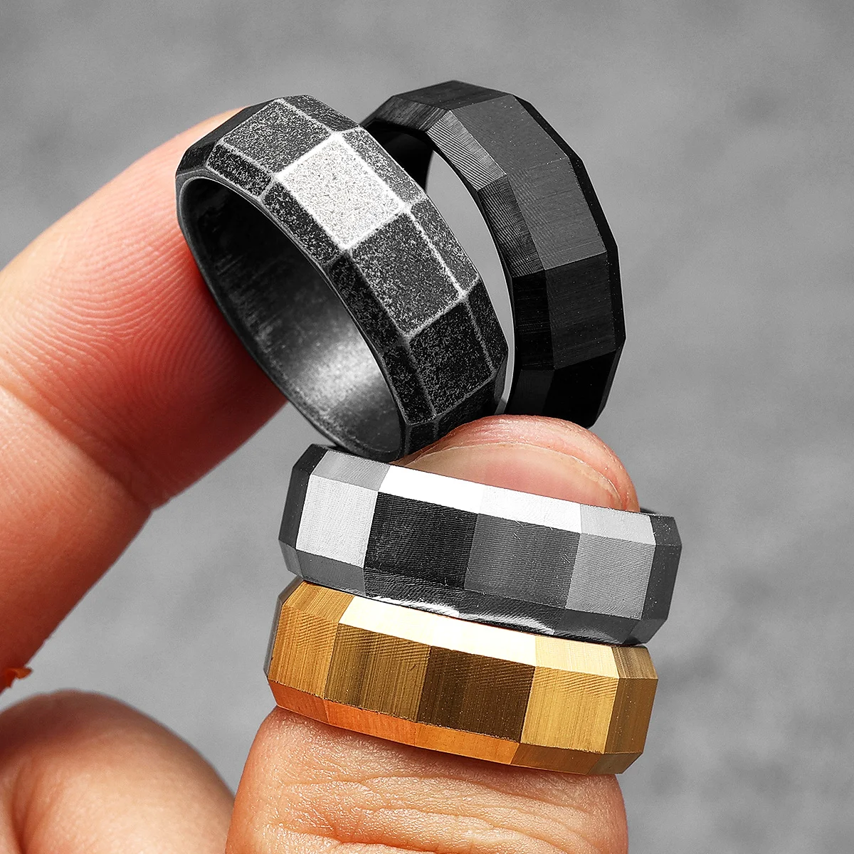Geometric Cuts Men Rings Stain - огляд і ціна Vintage Fashion Newtown