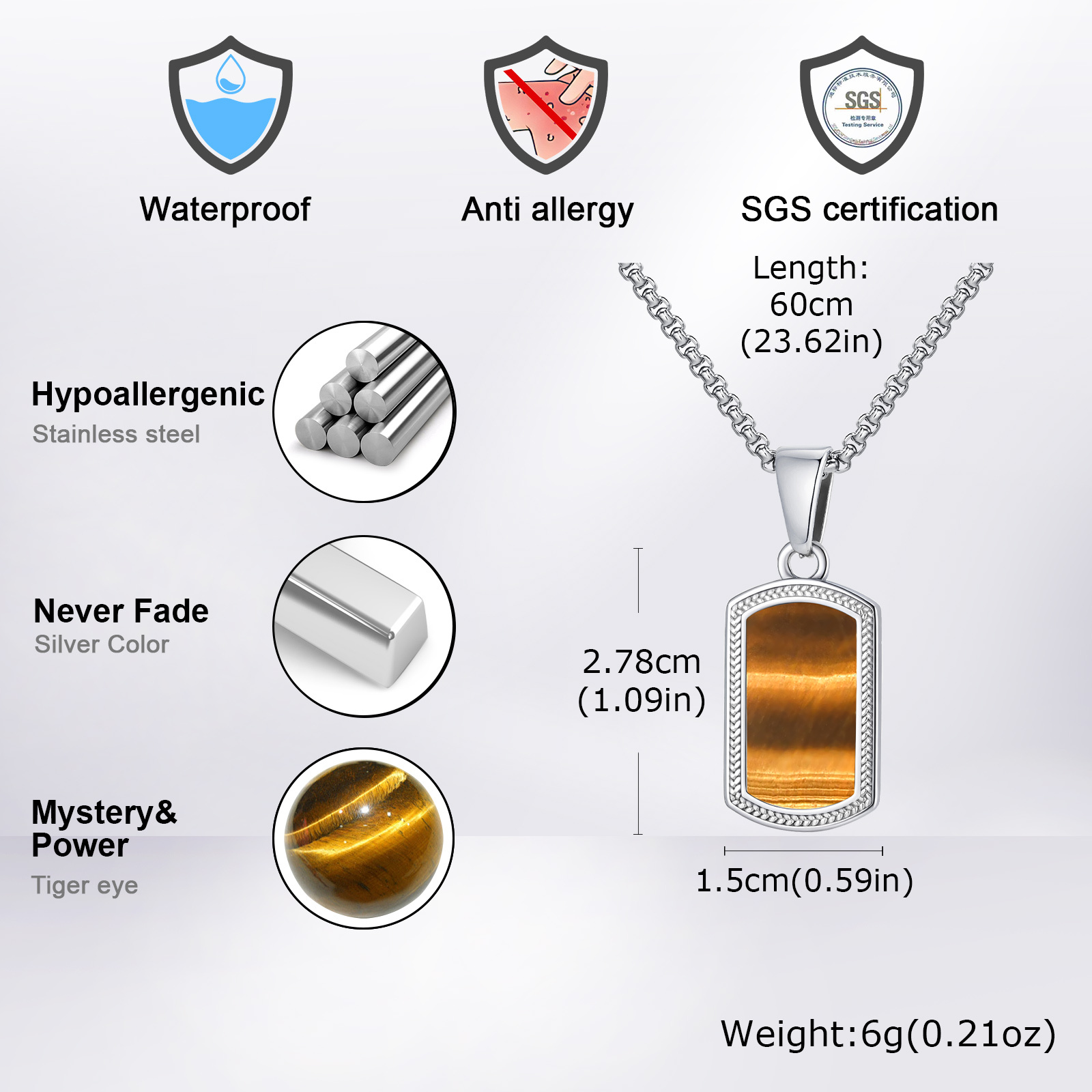 Vnox Stainless Steel Tiger Eye - огляд і ціна Vintage Fashion Labels